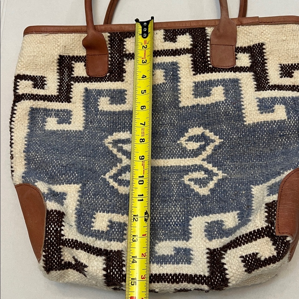 ANTHROPOLOGIE MO&CO. LEATHER & WOOL LARGE TOTE BAG - Picture 12 of 16